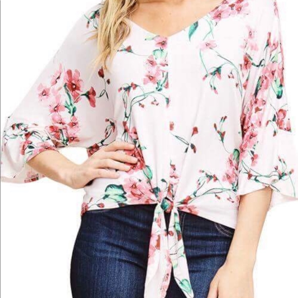 Floral tie top
